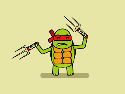 Raphael animation character design flat art icon design illustration illustrator ninja turtles raphael
