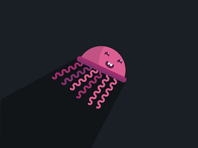 Cute jellyfish animation flat art illustration illustrator