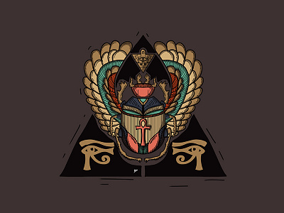 Egyptian Scarab Beetle 2d flat art animation art character design flat flat art graphic design illustration illustrator motion graphics