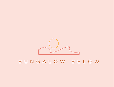 Bungalow Below Logo branding design illustration line art logodesign