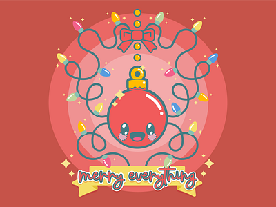 Merry Everything character design cute illustrator kawaii red vector