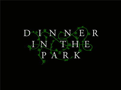 Dinner in the Park dinner grass lettering logo logotype park typography
