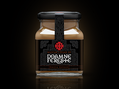 Doamne Fereste - Aztec Edition aztec cross design fusion identity illustration label mustard packaging romanian thai