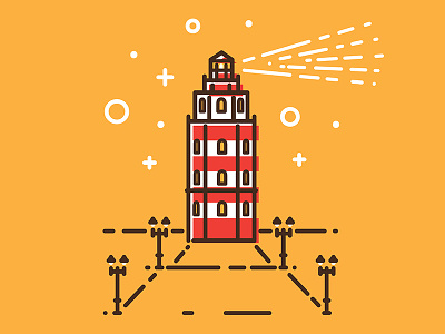 Murmansk lighthouse design icon