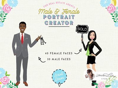 Real Estate Portrait Creator avatar avatar generator character character design clip art house sale real estate real estate illustration sales illustration sales man sales woman