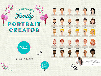 Family Summer Beach Portrait Creator avatar avatar generator beach beach illustration character character design clip art family portrait postcard summer summer illustration