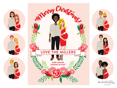 Christmas Card Illustration Portrait Builder | Holidays
