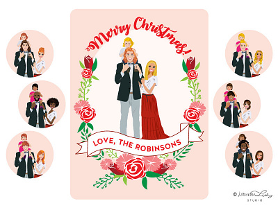 Christmas Card Illustration Portrait Builder | Holidays