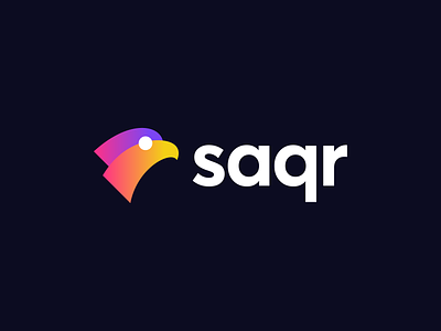 saqr animal beak bird bird head branding falcon flat logo gradient hawk identity logo mark modern symbol