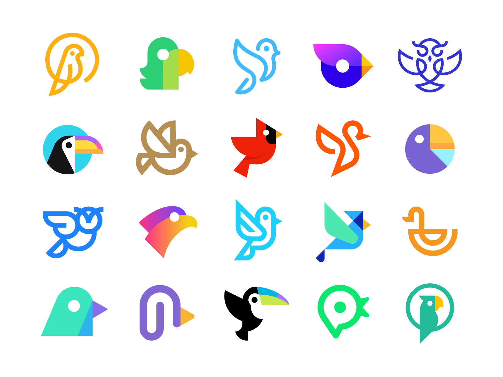 Dribbble - collection of Birds.png by Deividas Bielskis