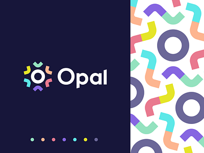 opal - abstract colorful logo design