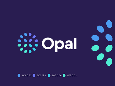 Opal abstract branding data developent flat logo gem geometric identity lettermark logo mark o logo opal symbol team teamwork tech tech starup technology