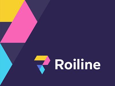 roiline abstract branding capital data finance geometric identity investment lettermark logo mark modern money origami return of investment roi sales symbol