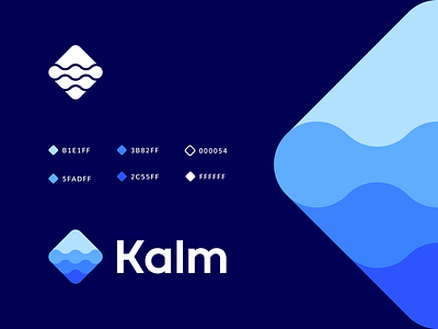 kalm branding calm data geometric identity logo quiet relax river sea technology water