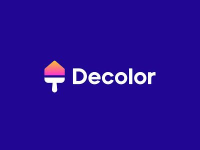 decolor branding decor decorate home house logo paint paintbrush