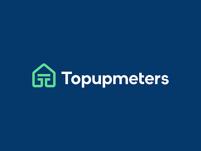 Topupmeters branding cable electricity energy gas home house identity line logo payment pipe pipeline rent tenant