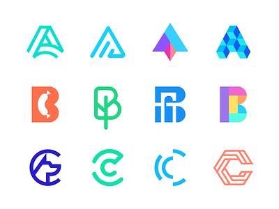 A B C logo design collection