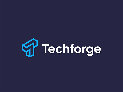 Techforge - Modern Tech logo design 3d logo abstract branding flat logo identity isometric lettermark linework logo software t logo tech tech logo technology