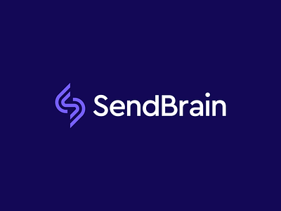 SendBrain bolt bolt logo brain branding ecommerce fast flat logo lightning lines marketing quick s s logo speed