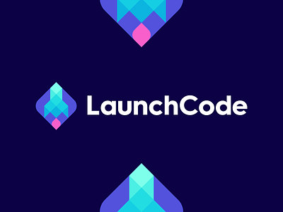 Launch Code - polygon rocket logo