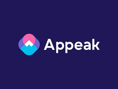 Appeak a a logo adventure badge brand branding fuji japan landscape logo management mountain nature peak software sun symbol tech