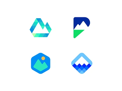 Peakforce adventure branding geometric hill identity logo mark mountain nature peak peakforce software symbol