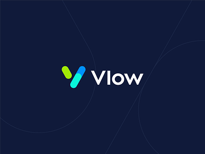 Vlow branding chat connection data identity logo network tech technology v logo