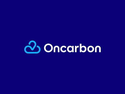 Oncarbon carbon cloud co2 footprint identity logobranding map map pointer path pin road travel weather