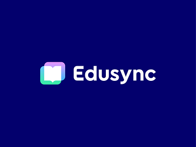Edusync blend bold branding connect data education gradient identity negative space paper school screen software sync synchronise