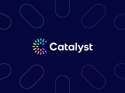 Catalyst abstract branding c a t a l y s t c logo catalyst chemistry data energy fire logo movement reaction sun symbol technology xplosion