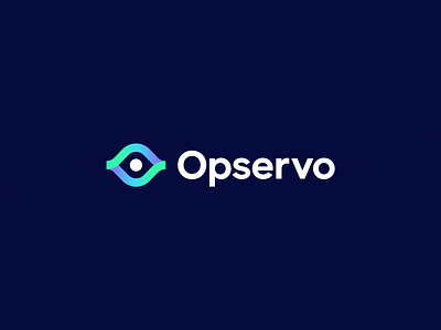 Opservo branding eye geometric gradient human identity logo mark o o logo observe people safe security software tech technology vision wave
