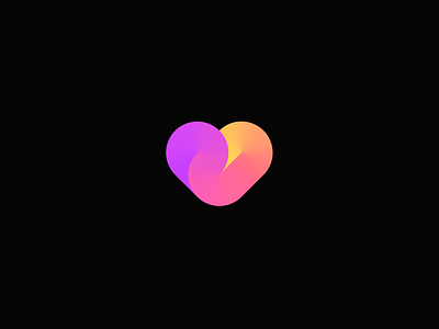 Heart branding care data gradient h e a r t heart like logo love modern path tech technology