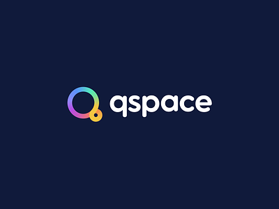 q space - startup logo branding circle digital gradient infinity integration lettermark logo mark management modern platform q q logo q s p a c e remote space space logo startup tech technology
