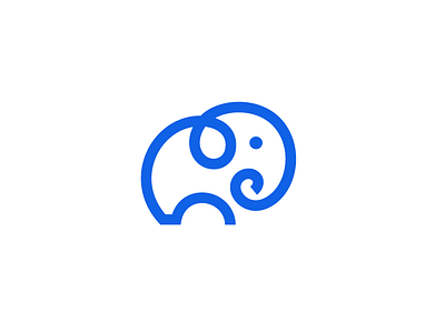 Elephant / monoline / logo design branding clever elegant elephant flat identity line logo monoline smart symbol