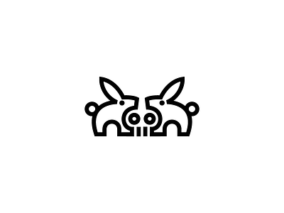 Dead Rabbit / logo design branding dead death horror logo mark pig rabbit skull symbol