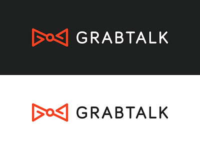 Grabtalk / logo design bow tie branding guide logo mark monoline servant symbol