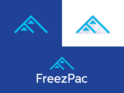 Freezpac / logo design cold f freez logistics logo monogram mountain pack transportation warehouse