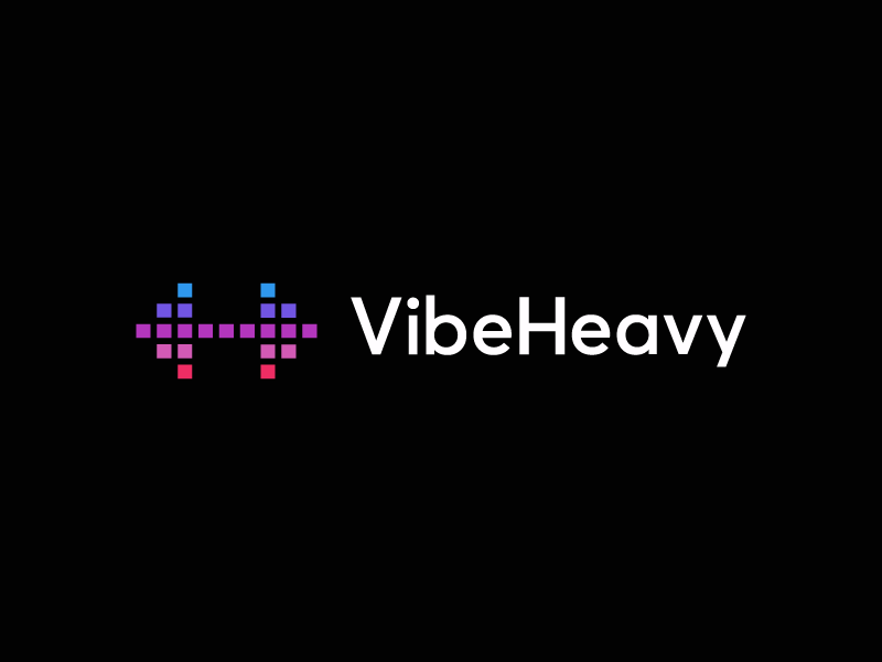 Vibeheavy / logo design symbol mark logo heavy dumbbell gym equalizer radio music