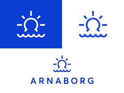Arnaborg / logo design holistic horse horse care horse shoe outdoor sea sun water