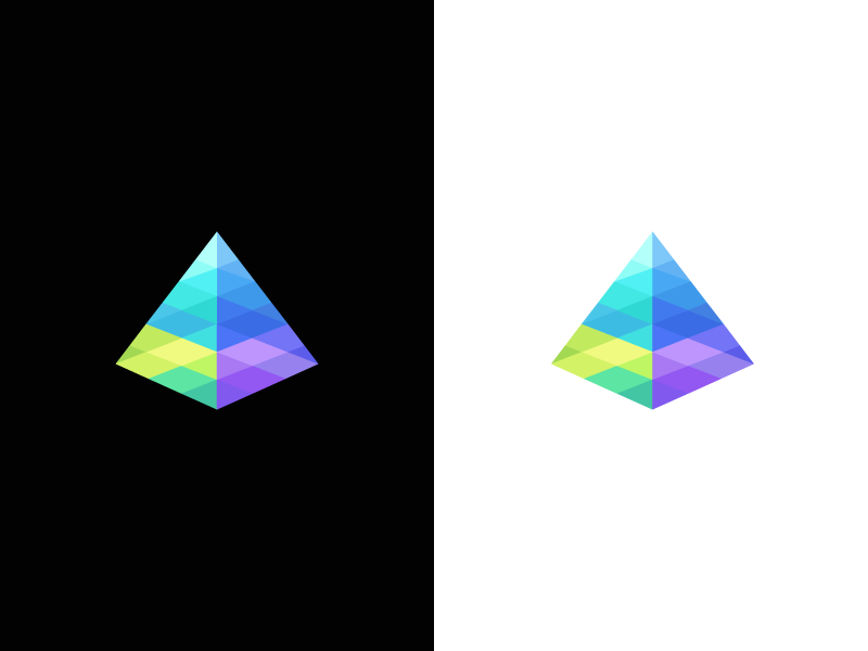 Prism / spectrum / light / logo design by Deividas Bielskis on Dribbble