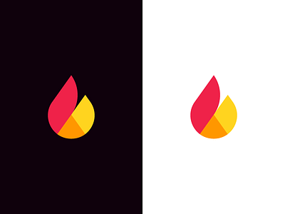 Flame / chart pie / b / logo design