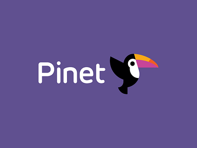 Pinet / logo design attention attract bird branding color fly logo marketing technology toucan