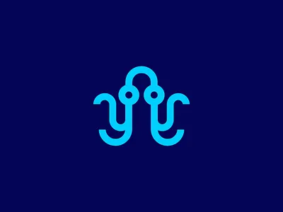 octopus / microchip / data / logo design branding chip data electronic identity logo microchip octopus technology