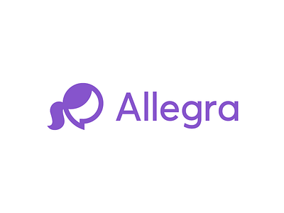 Allegra / logo design ai artificial intelligence bot branding chat chat bubble girl logo robot talk women