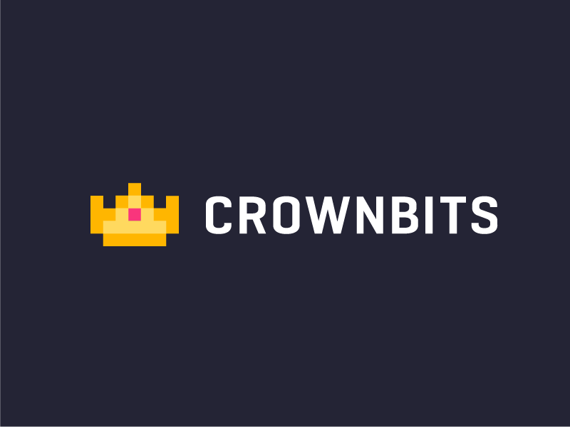 crownbits minimalist 8 bit retro games crown logo 