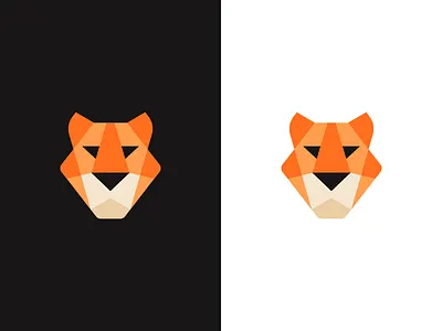 Tiger / logo design animal animal character beast geometric geometry head identity lion logo mark mascot origami polyart polygon predator safari solid tiger