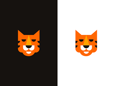 tiger / logo design animal branding cute geometry head identity logo mark mascot predator tiger