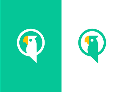 Talkivy / parrot / chat bubble / logo design animal bird branding chat bubble icon language logo mascot parrot smart