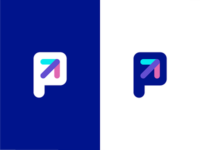 p / arrow / logo design