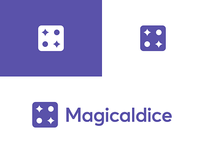 Magicaldice / gambling / logo design casino dice flat gambling iconic logo magic magicaldice mark simple symbol